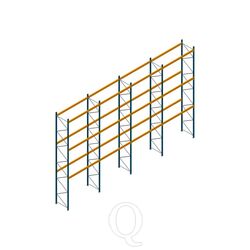 Voordeelrij palletstelling Apersa 7000x11180x1100 mm (hxbxd) 3 niveaus 2200 kg Voordeelrij palletstelling Apersa 7000x11180x1100 mm (hxbxd) 3 niveaus 2200 kg