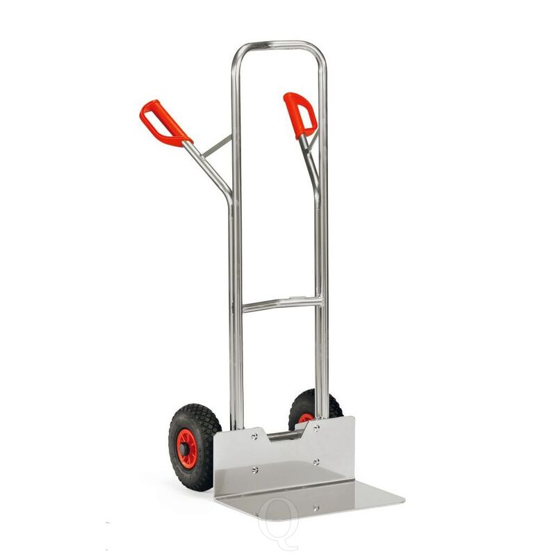 Aluminium steekwagen 200 kg 1300 mm met luchtbanden, extra grote schep