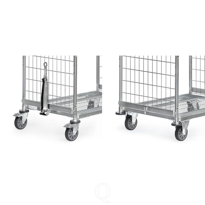 Dissel en koppeling voor orderverzamelwagens met laadvlakbreedte van 610 mm