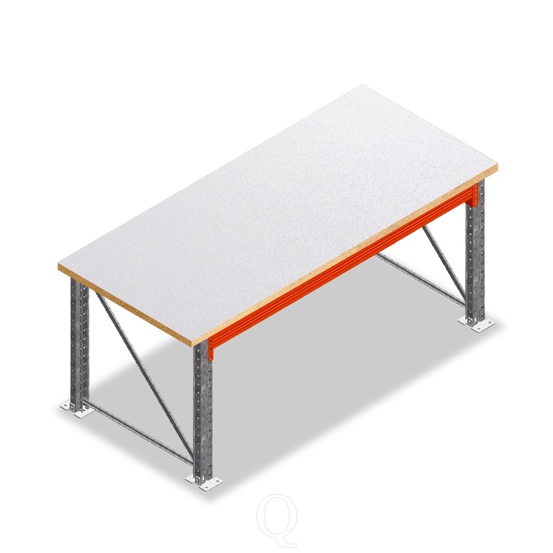 Enkellaags werkbank, werktafel zonder voorgemonteerde frames 1850x1000x940