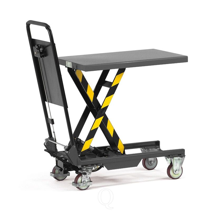 Heftafel, hefwagen 150 kg 700x450 mm (lxb) met inklapbare duwbeugel