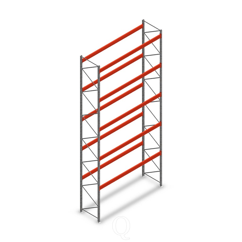 Palletstelling AR T2 L2 8000x3600x1100 5 niveaus beginsectie