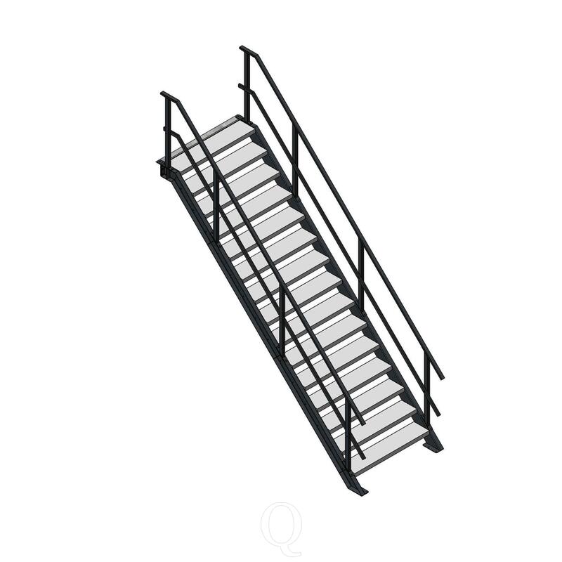 Steektrap, Industriële Trap 3000x1200 mm (hxb)