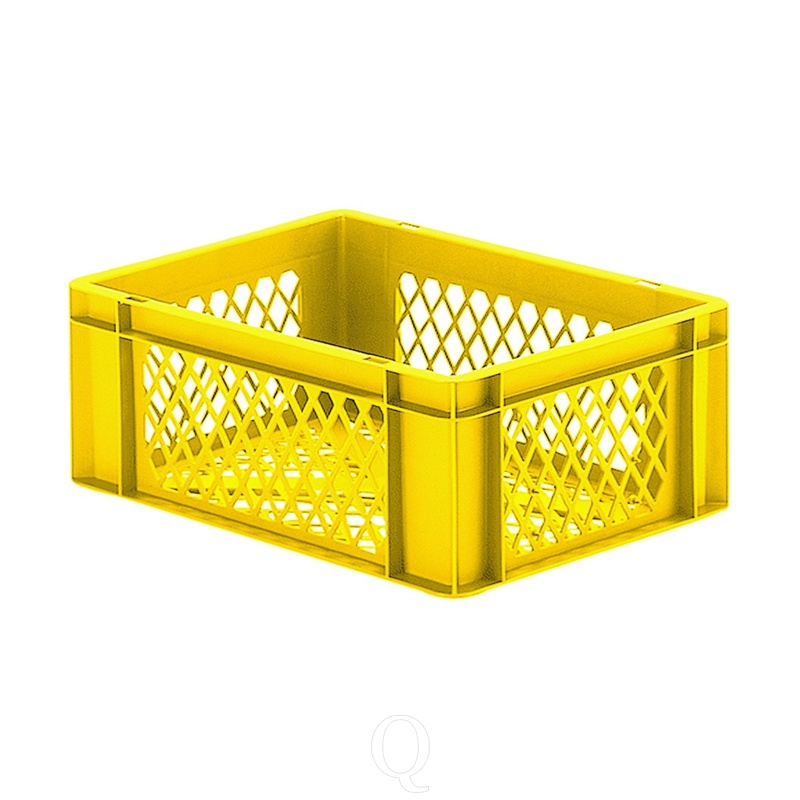 Transportkrat Euronorm plastic bak, krat TK2 400x300x145 geel