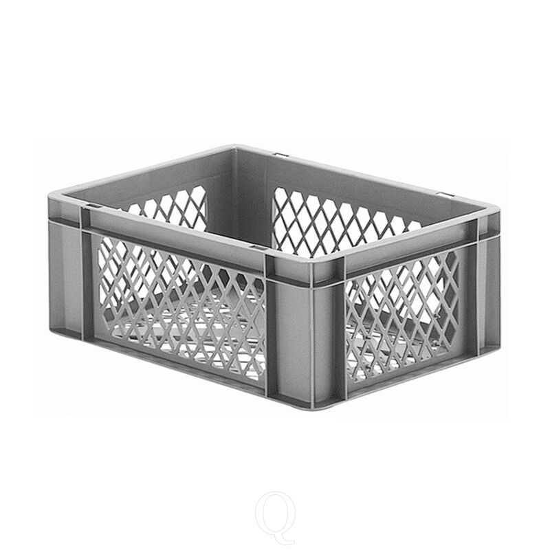 Transportkrat Euronorm plastic bak, krat TK2 400x300x145 grijs