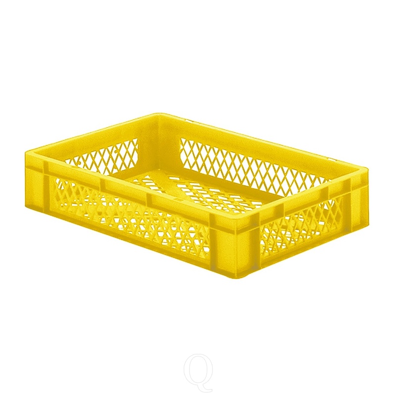 Transportkrat Euronorm plastic bak, krat TK2 600x400x120 geel
