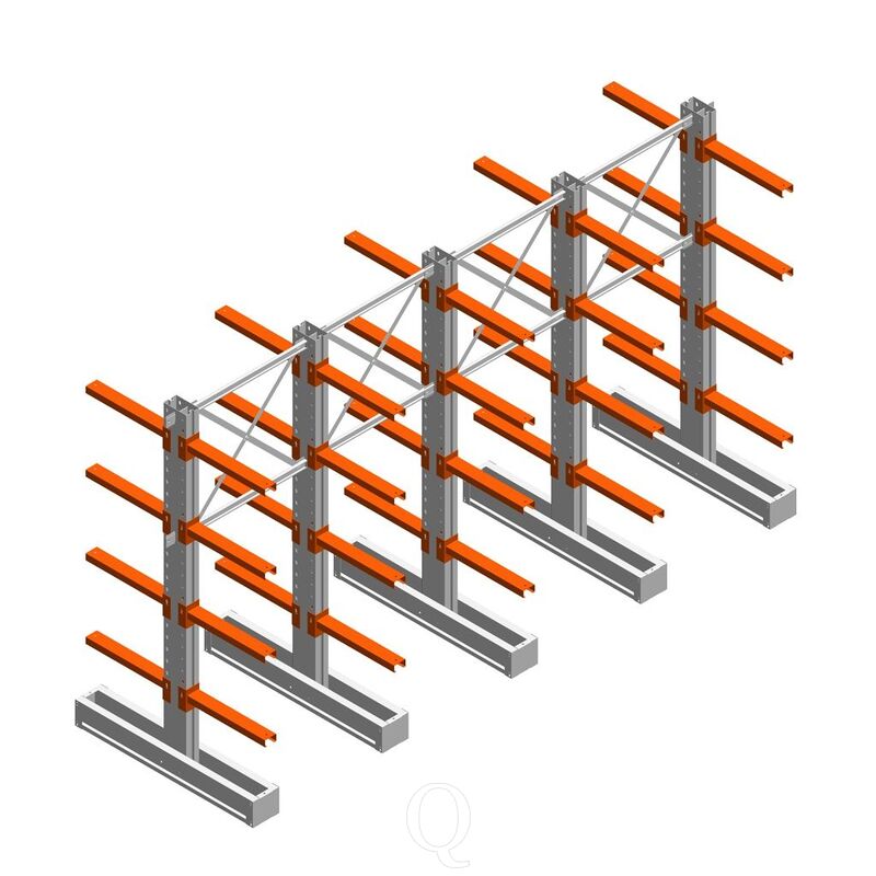 Voordeelrij medium draagarmstelling IT dubbelzijdig 2455x4000x600 4 niveaus
