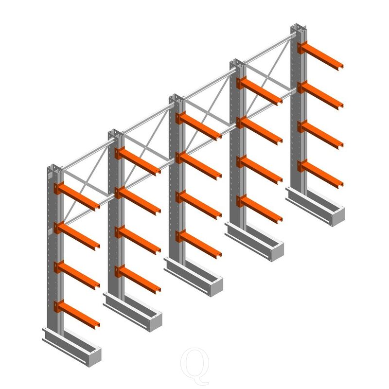 Voordeelrij medium draagarmstelling IT enkelzijdig 2455x4000x600 4 niveaus
