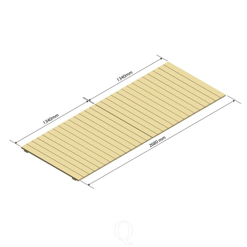 Vurenhouten Vlonder Gesloten niveau 2700mm