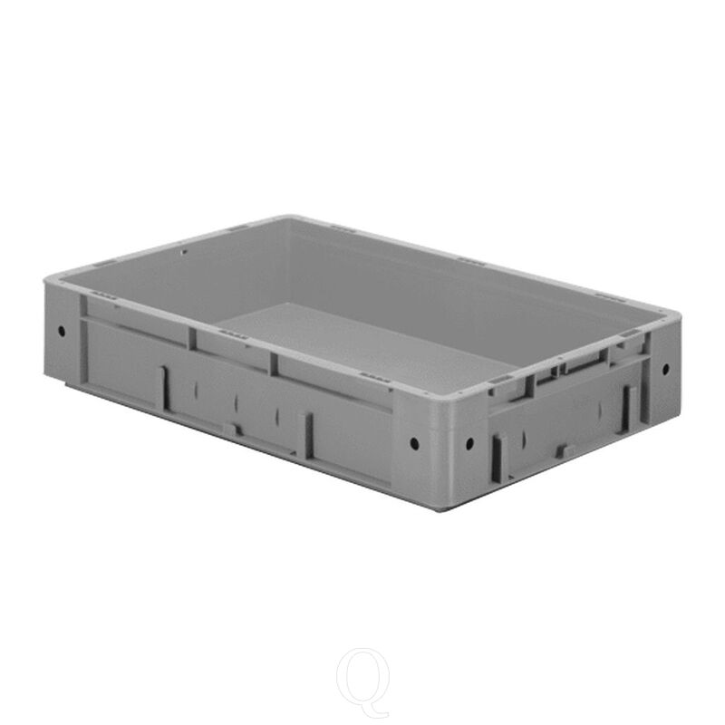 Zware transportkrat Euronorm plastic bak, krat VTK0 600x400x120 grijs