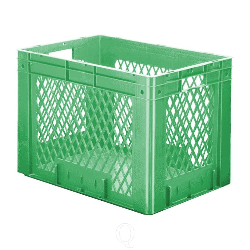 Zware transportkrat Euronorm plastic bak, krat VTK1 600x400x420 groen