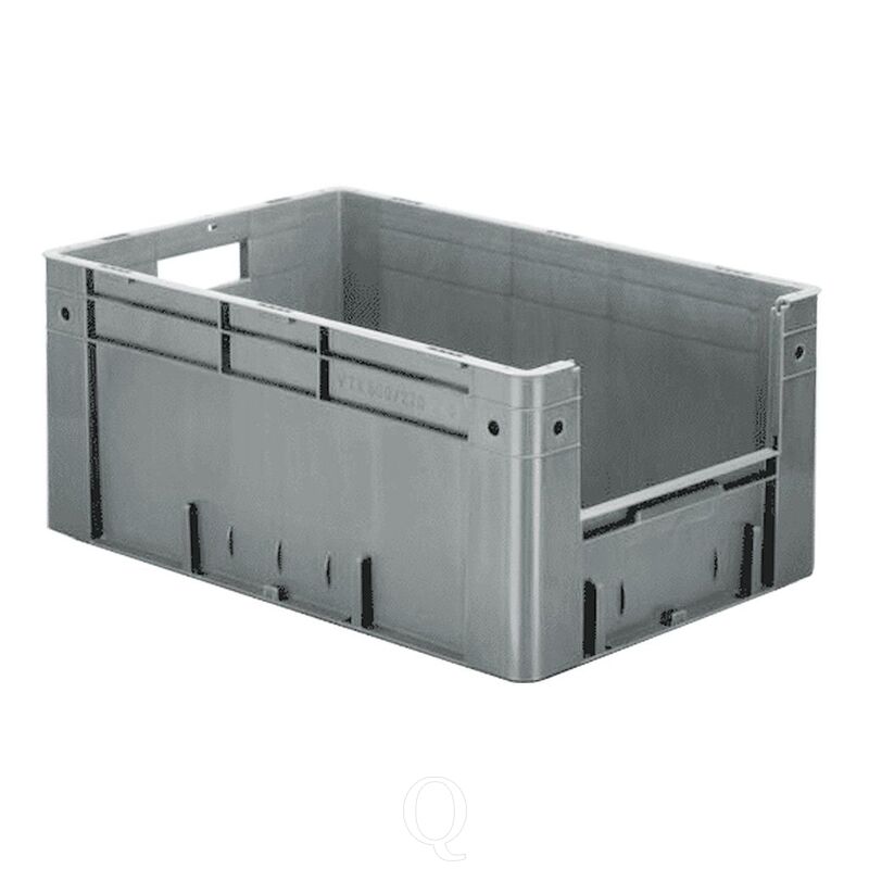 Zware transportkrat Euronorm plastic bak, krat VTK4 600x400x270 grijs
