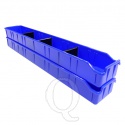Magazijnbak PSB 7 blauw 615x100x60mm (lxbxh) kunststof
