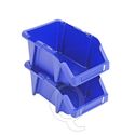 Begra stapelbare en nestbare kunststof magazijnbak type S3, 244x153x123 blauw