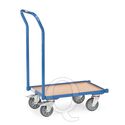Eurobakken rolplateau 250 kg 605x405 met bodemplaat ,opstaande rand en duwbeugel 