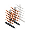 Lichte draagarmstelling dubbelzijdig 2000x750x600 5 niveaus beginsectie