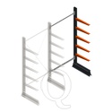 Lichte draagarmstelling enkelzijdig 2000x1000x500 5 niveaus aanbouwsectie