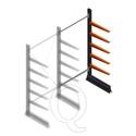 Lichte draagarmstelling enkelzijdig 2000x1000x600 5 niveaus aanbouwsectie