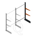 Lichte draagarmstelling enkelzijdig 2000x1250x600 2 niveaus aanbouwsectie