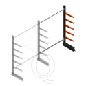 Lichte draagarmstelling enkelzijdig 2000x1500x500 5 niveaus aanbouwsectie