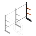 Lichte draagarmstelling enkelzijdig 2000x1500x600 2 niveaus aanbouwsectie