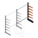 Lichte draagarmstelling enkelzijdig 2000x1500x600 4 niveaus aanbouwsectie