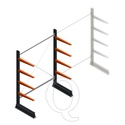 Lichte draagarmstelling enkelzijdig 2000x1500x600 4 niveaus beginsectie