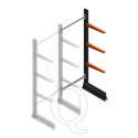 Lichte draagarmstelling enkelzijdig 2000x750x500 3 niveaus aanbouwsectie
