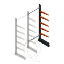 Lichte draagarmstelling enkelzijdig 2000x750x500 5 niveaus aanbouwsectie