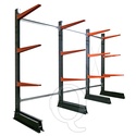 Lichte draagarmstelling enkelzijdig 2000x750x600 3 niveaus aanbouwsectie