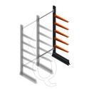 Lichte draagarmstelling enkelzijdig 2000x750x600 5 niveaus aanbouwsectie