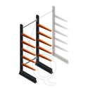 Lichte draagarmstelling enkelzijdig 2000x750x600 5 niveaus beginsectie