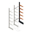 Lichte draagarmstelling enkelzijdig 2500x750x500 5 niveaus aanbouwsectie