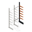 Lichte draagarmstelling enkelzijdig 2500x750x500 6 niveaus aanbouwsectie