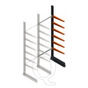 Lichte draagarmstelling enkelzijdig 2500x750x600 6 niveaus aanbouwsectie