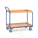 Lichte tafelwagen 300 kg met 2 etagebakken en opstaande duwbeugel 1000x600