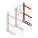 Medium draagarmstelling IT enkelzijdig 1990x1000x800 2 niveaus aanbouwsectie
