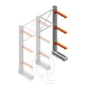 Medium draagarmstelling IT enkelzijdig 2455x1000x600 3 niveaus aanbouwsectie