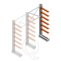 Medium draagarmstelling IT enkelzijdig 2455x1200x600 6 niveaus aanbouwsectie