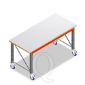 Mobiele werkbank, werktafel op wielen enkellaags met voorgemonteerde frames 1850x1000x940