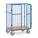 Pakketwagen, transportwagen 1000x600x1552 mm (lxbxh) 600 kg met 3 gaaswanden en vleugeldeur