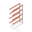 Palletstelling AR T2 L2 6000x3600x1100 4 niveaus aanbouwsectie