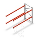 Palletstelling AR T2 XS20 2500x2700x1100 2 niveaus aanbouwsectie