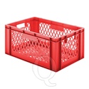 Transportkrat Euronorm plastic bak, krat TK2 600x400x270 rood