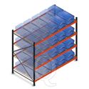 Voordeelrij AR bakkenkast 2000x6958x1200, 3 secties 4 niveaus met 120 distributiebakken