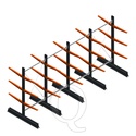 Voordeelrij lichte draagarmstelling dubbelzijdig 2000x4100x600 3 niveaus