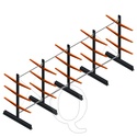Voordeelrij lichte draagarmstelling dubbelzijdig 2000x5100x600 3 niveaus
