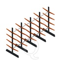 Voordeelrij lichte draagarmstelling dubbelzijdig 2500x4100x600 4 niveaus