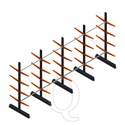 Voordeelrij lichte draagarmstelling dubbelzijdig 2500x5100x500 4 niveaus