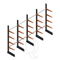Voordeelrij lichte draagarmstelling enkelzijdig 2500x4100x600 4 niveaus